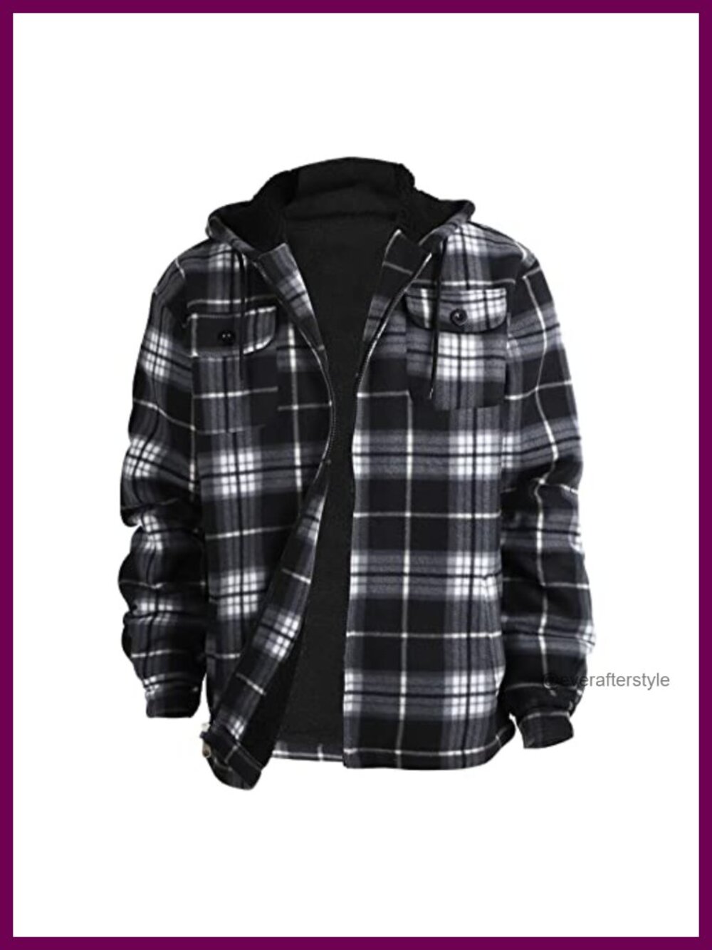 Mens Hoodie Fleece Jacket Sherpa Lined Plaid Zip Up Warm Winter Coat Big Tall